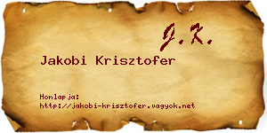Jakobi Krisztofer névjegykártya